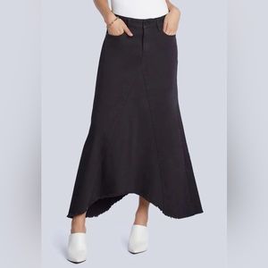 Wash Lab Selma Denim Maxi Skirt in True Black
